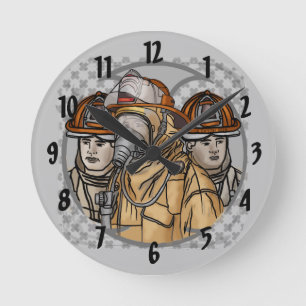 Ronde Équipe de pompiers horloge