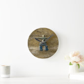 Ronde Esquimau inuit Inukshuk & Horloge de texture rock  (Maison)