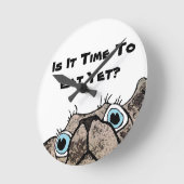 Ronde Est-Il Encore Temps De Manger ? Horloge de chien (Angle)