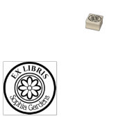 Ronde Ex Libris 6 Petal Flower 01 Rubberstempel (Gestempeld)