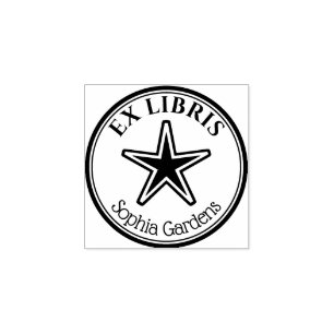 Ronde Ex Libris - Bekende ster Rubberstempel