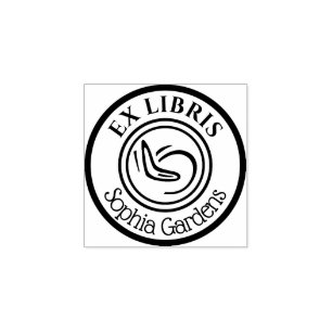 Ronde Ex Libris Boomerang Rubberstempel