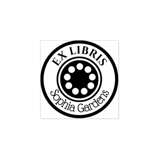 Ronde Ex Libris cirkels Rubberstempel (Afrduk)