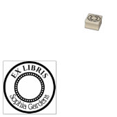 Ronde Ex Libris Decoratieve binnencirkel Rubberstempel (Gestempeld)