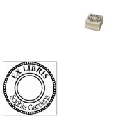 Ronde Ex Libris Decoratieve rand Rubberstempel (Gestempeld)