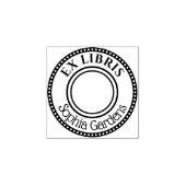 Ronde Ex Libris Decoratieve rand Rubberstempel (Afrduk)