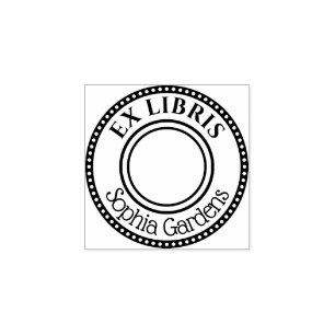 Ronde Ex Libris Decoratieve rand Rubberstempel