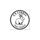 Ronde Ex Libris Konijn Rubberstempel (Afrduk)