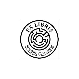 Ronde Ex Libris Labyrinth 02 Rubberstempel