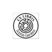 Ronde Ex Libris Labyrinth 03 Rubberstempel (Afrduk)