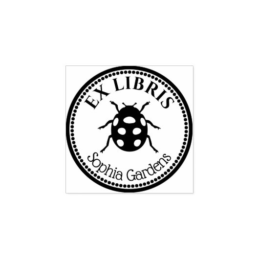 Ronde Ex Libris - Ladybird Rubberstempel (Afrduk)