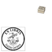 Ronde Ex Libris Lymphad Motif v2 Rubberstempel (Gestempeld)