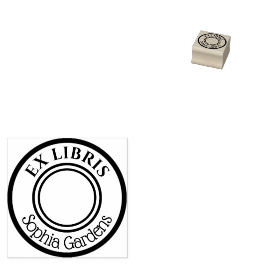 Ronde Ex Libris Rubberstempel (Gestempeld)