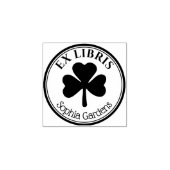 Ronde Ex Libris - Shamrock/Clover Rubber Sta Rubberstempel (Afrduk)