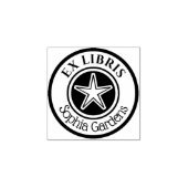 Ronde Ex Libris Star Motif v2 Rubberstempel (Afrduk)