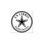 Ronde Ex Libris - Star Rubber Stamp Rubberstempel (Afrduk)