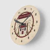 Ronde Faith Hope Love Mur Horloge (Angle)