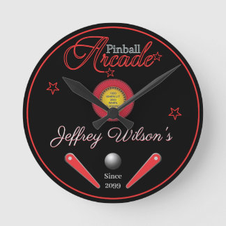 Ronde Famille personnalisée / Personne Pinball Horloge m