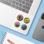  ronde-faserbeoordeling #2 sticker (Laptop met iPhone)