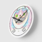 Ronde Fat Cheshire Chat Acrylique Mur Horloge (Angle)