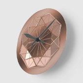 Ronde Faux Couleur Cuivre Octogone Horloge Mur Rond (Angle)
