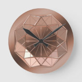 Ronde Faux Couleur Cuivre Octogone Horloge Mur Rond (Recto)