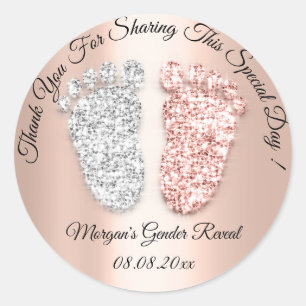 Ronde Feet Baby shower Dank de partij voor genderg Sticker