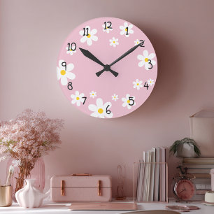 Ronde Filles Floral Daisy Horloge rose