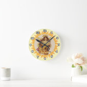 Ronde Flames Fairy Firefighter horloge (Maison)