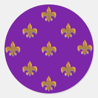 Ronde Fleur de Lis Stickers GOUD Patroon