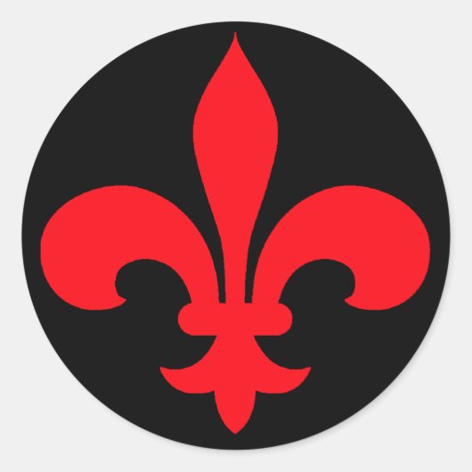 Ronde Fleur de Lis Stickers ROOD (Voorkant)