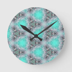 Ronde fleurs noir bleu conception horloge décoration mai