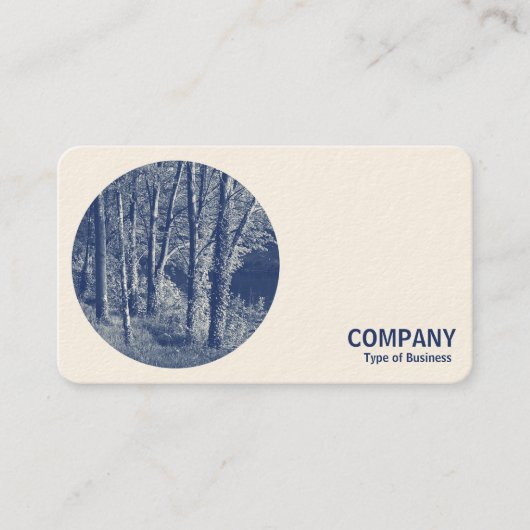Ronde foto - Bomen van een rivier - Cyanotype Visitekaartje (Voorkant)