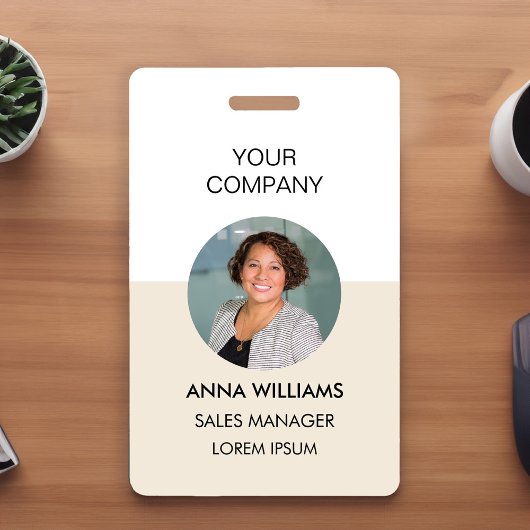 ronde foto-id van medewerker badge