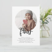 Ronde Foto Vier Dag Uitnodiging (Staand voorkant)