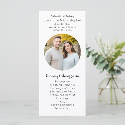 Ronde Foto Vlak Huwelijksprogramma Programma (Staand voorkant)