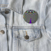 Ronde fractale Peacock-Button Button 5,7 Cm (In situ)