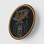 Ronde Fun Bar Pub Man Cave Mur Horloge (Angle)