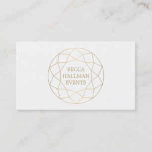 Ronde Geometrische Edelsteen Logo Goud/Wit Visitekaartje