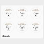 Ronde gepersonaliseerde liefde sticker (Vel)