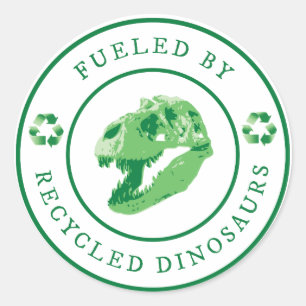 Ronde Gevoed door Gerecycleerde Dinosaurussen - Gr Sticker