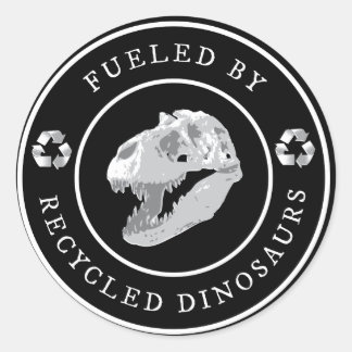 Ronde Gevoed door Gerecycleerde Dinosaurussen - Wi Ronde Sticker