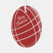 Ronde glazen bocce bal kerstboom ornament (Voorkant links)