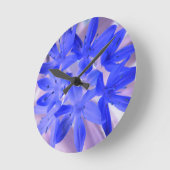 Ronde Gloire de la neige Choquant Mur Bleu Horloge (Angle)