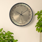 Ronde Gold Faux métal fil élégant horloge unique