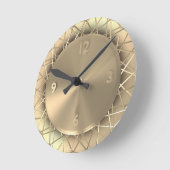 Ronde Gold Faux métal fil élégant horloge unique (Angle)