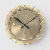 Ronde Gold Faux métal fil élégant horloge unique (Recto)