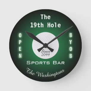 Ronde Golf du 19ème Trou Golf Golf Sports Bar Horloge mu