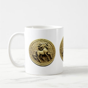 Ronde Gouden Eenhoorn Munt, Koffiemok