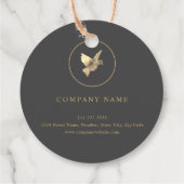 Ronde Gouden Waterverf Duif Logo Label (Achterkant)